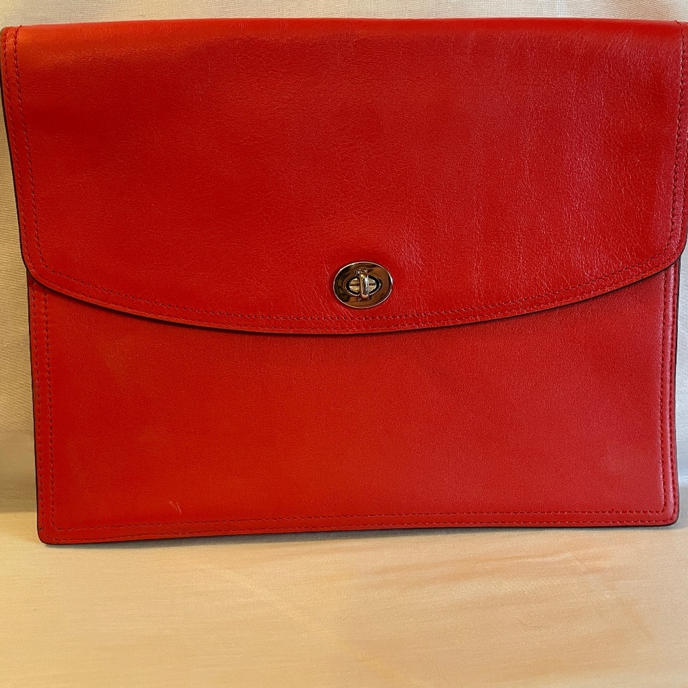 Coach Legacy Leather Carnelian  iPad / Tablet Sleeve / Clutch 9x11.5